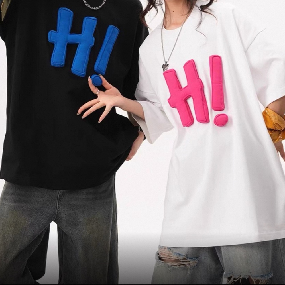 Stylish Black and White Short Sleeve Tees